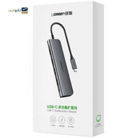 تصویر هاب 6 پورت USB-C به USB 3.0 یوگرین مدل 7041 Hub UGREEN USB-C CM195 7041