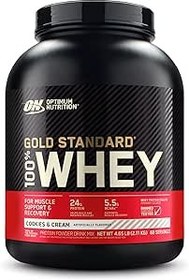 تصویر Optimum Nutrition (ON) استاندارد طلایی پودر پروتئین آب پنیر 100% منبع اصلی ایزوله، 24 گرم پروتئین برای حمایت و بازیابی عضلات - مالت شکلاتی، 5 پوند، 73 وعده (2.27 کیلوگرم) - ارسال 15 الی 20 روز کاری 