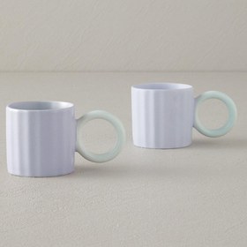 تصویر ست 2 عددی فنجان چینی انگلیش هوم مدل Angled سایز 90 میل یاسی Angled New Bone China 2 Piece Coffee Cup Set for 2 People 90 ml Lilac