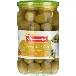 تصویر زیتون شور ایرانی درشت مهرام 670 گرم - 12 عدد (قیمت هر عدد 101,000 ت) 