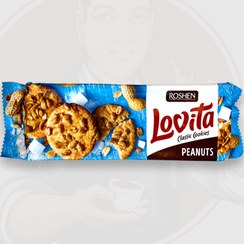 تصویر کوکی لاویتا lovita roshen با تکه های بادام زمینی 150 گرم 