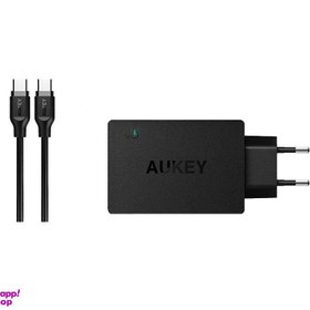 تصویر شارژر دیواری آکی (Aukey) مدل Pa-Y2 به همراه کابل USB-C 