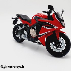 تصویر موتور سنگین هوندا CBR650f ویلی 1:18 - قرمز Motor Honda CBR650f