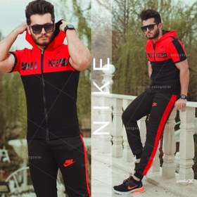 تصویر ست تیشرت و شلوار زیپ دار مردانه Nike مدلHero(قرمز) 