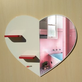 تصویر آینه دستشویی قلبی | عرض ۶۰ و ارتفاع ۷۰ 