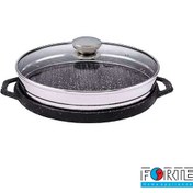 تصویر تابه چدنی گرد استیک پز گریل دار فورته سایز 30 