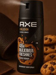 تصویر اسپری بدن مردانه (AXE) مدل Collision رایحه چرم و کوکی 