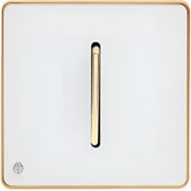 تصویر کلید و پریز آسیا مدل یاقوت سفید طلایی 