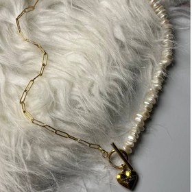 تصویر گردنبند قلب مروارید شل 