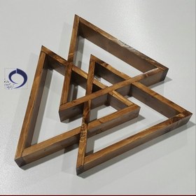 تصویر شلف دیواری مدل سه مثلث 
