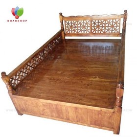 تصویر تخت سنتی چوبی 135*200 کد 283 