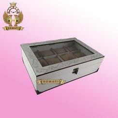 تصویر جعبه ساعت کلکسیونی چوبی 12تایی box12MDF102 (سفید) 