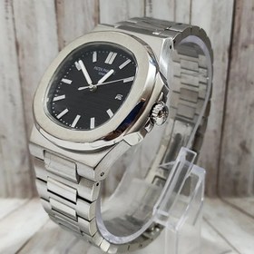 تصویر ساعت مچی مردانه پتک فیلیپ patek philippe مدل ناتیلوس 8058 سیلور صفحه مشکی 