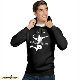 تصویر هودی ورزشی بدمینتون فشن لاین BDMNTN 31 | مشکی/سفید 