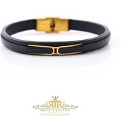 تصویر دستبند چرم و طلا مردانه - کد LB- 78659-78653 