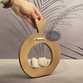 تصویر جا کلیدی چوبی گربه جفتی کوچک کاظمی 