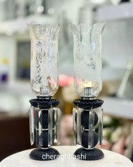 تصویر یک جفت شمعدان باکارات کریستالی 