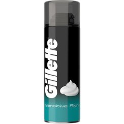 تصویر فوم اصلاح ژیلت Gillette مناسب پوست حساس 200 میل Gillette Foam Shaving For Sensitive Skin 200ml