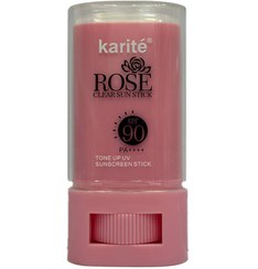 تصویر ضدآفتاب استیکی کاریته بدون رنگ spf 90 SPF90 ا KARITE ROSE CLEAR SUN STICK