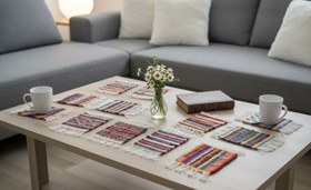 تصویر زیر لیوانی یا آجیل دستبافت12 عددی AL-1590 