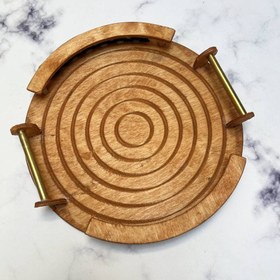 تصویر سینی هیوا گرد چوبی کد 2445 