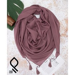 تصویر روسری نخی وال اسلپ رنگ قهوه ای 