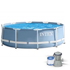 تصویر استخر پیش ساخته فریمی با پمپ 110 ولت سایز ۷۶×۳۰۵ کد intex 28701