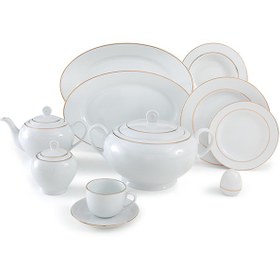 تصویر سرویس چینی زرین 12 نفره کامل زرین (102 پارچه) Zarin Iran ItaliaF Zarin 102 Pieces Porcelain Dinnerware Set