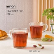 تصویر لیوان شیشه ای دسته دار لیمون(6 عددی-280 سی سی) 