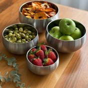 تصویر ست کاسه دو جداره استیل 