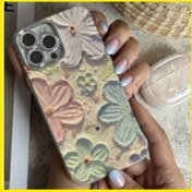 تصویر قاب موبایل گل آبرنگی ژله ای سه بعدی برای گوشی های سامسونگ 