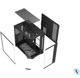 تصویر کیس گیمینگ لاجیکی C565B - سفید و مشکی 