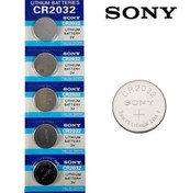 تصویر باتری سکه ای سونی مدل CR2032 بسته 5 عددی ا Sony CR2032 Lithium Battery Pack Of 5 Sony CR2032 Lithium Battery Pack Of 5