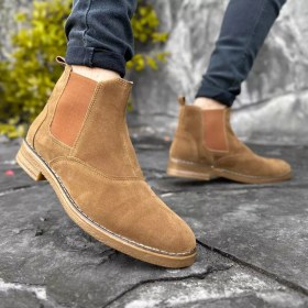 تصویر بوت مردانه چلسی عسلی باکسی کد 27893 - 44 