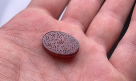 تصویر نگین عقیق حکاکی گل کد ۳۱۳ 