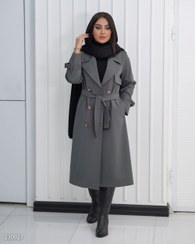 تصویر بارانی کتان مدل لاریسا - قرمز / 1(36_۳۸) دور سینه 98 