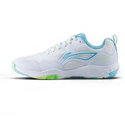 تصویر کفش بدمینتون برند لاینینگ مدل آرو لایت II مناسب بزرگسالان برند li-ning Lining Aero Lite II Badminton Shoes Unisex-adult Non Marking Lightweight u0026 Durable (White/Lt Blue/Lime EUR- 39) 693746110102