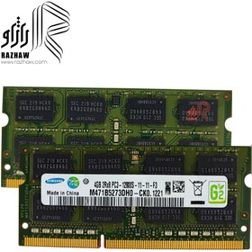 تصویر رم 4 گیگابایت ddr3 لپ تاپ باس 12800/1600mhz برند سامسونگ 