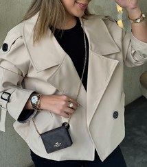 تصویر ترنچ کت زنانه کراپ 