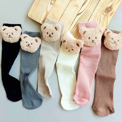 تصویر جوراب زیر زانو بچگانه اسپرت خرسی تدی - رنگ 1 Socks under the knee sports teddy bear