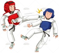 تصویر وکتور مبارزه تکواندو 
