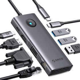 تصویر هاب USB-C هشت پورت اوریکو مدل PW11-8P 