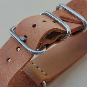 تصویر بند ناتو چرم طبیعی گاوی nato watch straps