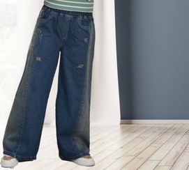 تصویر شلوار دخترانه شافل سایز ۴۸ تا ۱۰۰ ذغالی و آبی 