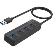 تصویر هاب 4 پورت USB 3.0 اونتن مدل OTN-2305 با 4 پورت USB-A دارای پورت Type-C تامین برق 