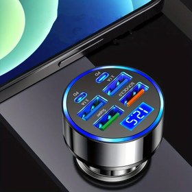 تصویر شارژر فندکی فست ۶‌پورت 