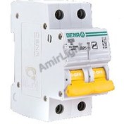 تصویر فیوز مینیاتوری تیپ C تک فاز و نول 25 آمپر دنا الکتریک Miniature Circuit Breaker 25A Dena electric