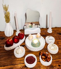 تصویر هفت سین مرواریدی سنگ مصنوعی - طوسی 