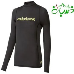 تصویر راشگارد آستین بلند زنانه برند Mistral کد ۵۵ - مشکی با طرح کرم / Rash Guard ،Skin Suit ،Lycra suit