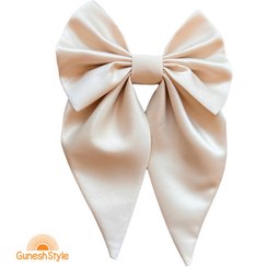 تصویر پاپیون مو فرانسوی ساتن ابریشم مدل پری رنگی 